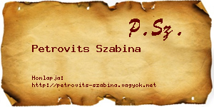 Petrovits Szabina névjegykártya